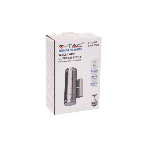 Kinkiet Ogrodowy V-TAC GU10 Kwasówka Szkło Góra Dół IP44 VT-7632 Kinkiet Ogrodowy V-TAC GU10 Kwasówka Szkło Góra Dół IP44 VT-7632