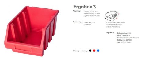 PATROL ERGOBOX 3 CZERWONY, 170 x 240 x 126mm PATROL ERGOBOX 3 CZERWONY, 170 x 240 x 126mm
