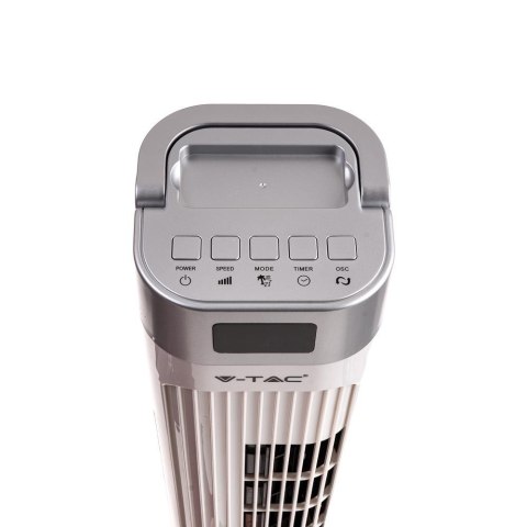 Wentylator Wieżowy V-TAC z wyświetlaczem temperatury i pilotem 55W 95cm Biały VT-5536 Wentylator Wieżowy V-TAC z wyświetlaczem temperatury i pilotem 55W 95cm Biały VT-5536