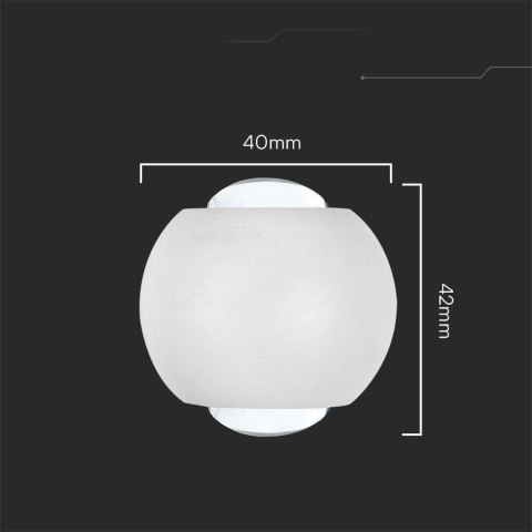 Oprawa Ścienna Góra Dół V-TAC 2W LED IP54 Biała VT-2502 3000K 200lm
