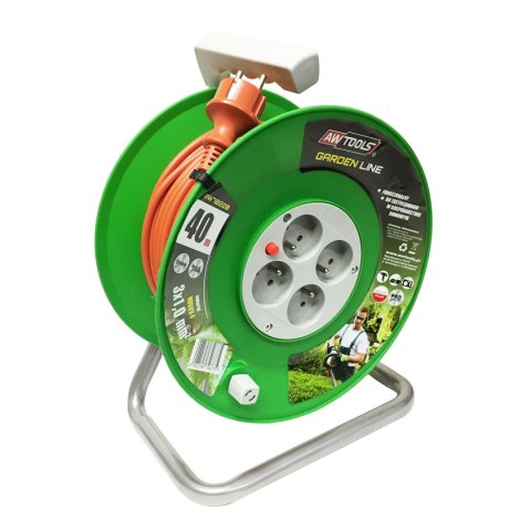 AWTOOLS PRZEDŁUŻACZ BĘBNOWY GARDEN LINE 40m 3x1mm 10A / 2300W AWTOOLS AWTOOLS PRZEDŁUŻACZ BĘBNOWY GARDEN LINE 40m 3x1mm 10A / 2300W AWTOOLS