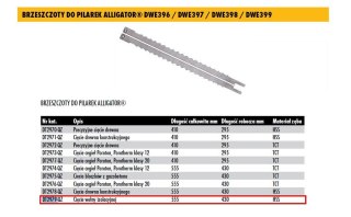 DEWALT BRZESZCZOT DO ALIGATORA, DO WEŁNY HSS 430mm KOMPLET, DO DWE396, DWE397, DWE 398 ,DWE399 DEWALT