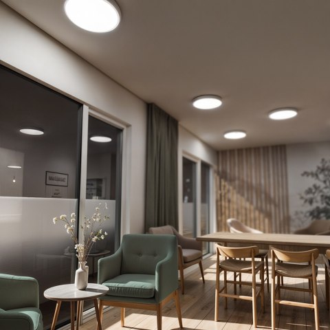 Plafon Natynkowy LED 40cm okrągły BB03 40W 4000K z czujnikiem biały PIR Plafon Natynkowy LED 40cm okrągły BB03 40W 4000K z czujnikiem biały PIR