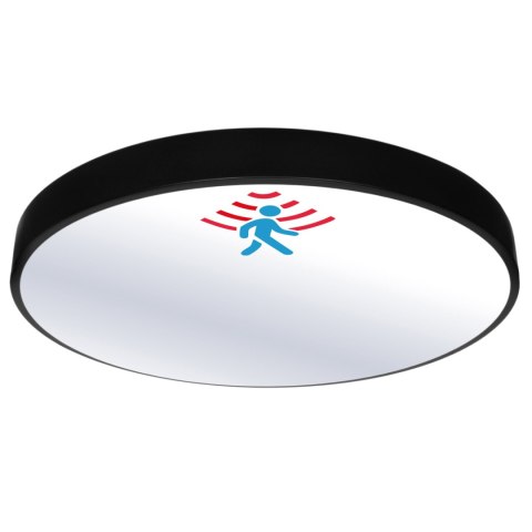 Plafon natynkowy LED 40cm Okrągły BB03 40W 4000K z czujnikiem czarny PIR Plafon natynkowy LED 40cm Okrągły BB03 40W 4000K z czujnikiem czarny PIR