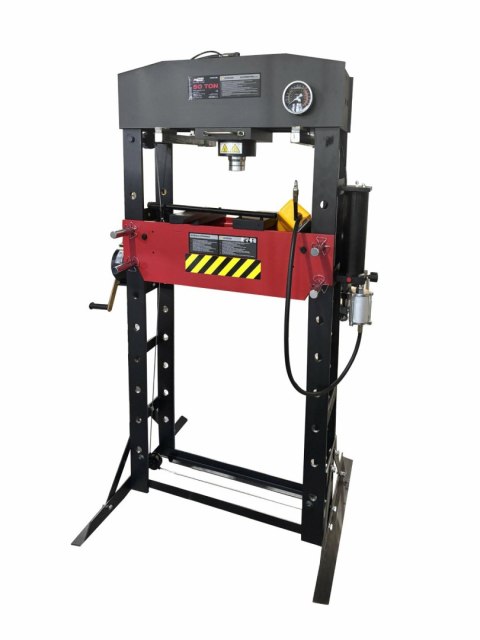 AWTOOLS PRASA HYDRAULICZNO-PNEUMATYCZNA Z MANOMETREM 50T PROFESIONALNA Z OSŁONĄ BLACK LINE AWTOOLS