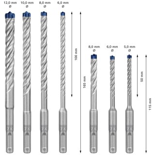 BOSCH WIERTŁO SDS PLUS-7X ZESTAW 7szt. BOSCH