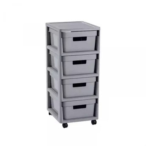 CURVER REGAŁ INFINITY NA KÓŁKACH 4x11L JASNO SZARY CURVER/KETER