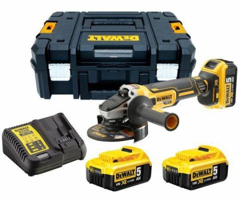 DEWALT SZLIFIERKA KĄT. 18V DCG405P3 125mm 3x5,0Ah BL WŁ. SUWAKOWY DEWALT