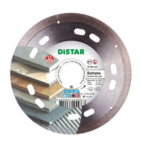 DISTAR TARCZA DIAMENTOWA ESTHETE 125 x 1,1 x 8 x 22,23mm DISTAR