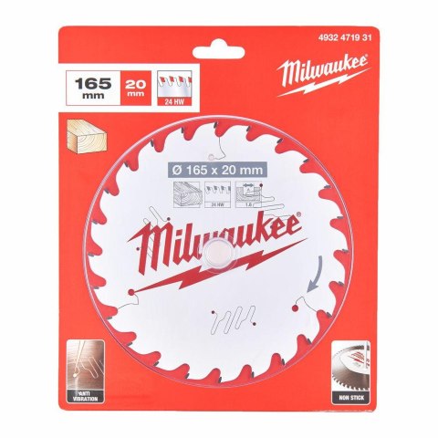 MILWAUKEE PIŁA TARCZOWA 165x20x1,6x40z MILWAUKEE