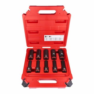MILWAUKEE ZESTAW NASADEK UDAROWYCH 1/2" 10szt. DŁUGIE MILWAUKEE