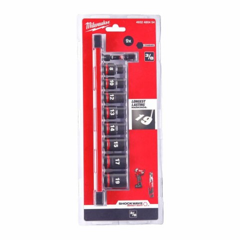MILWAUKEE ZESTAW NASADEK UDAROWYCH 3/8" 9szt. MILWAUKEE
