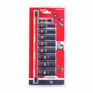MILWAUKEE ZESTAW NASADEK UDAROWYCH DŁUGICH 3/8" 9szt. MILWAUKEE