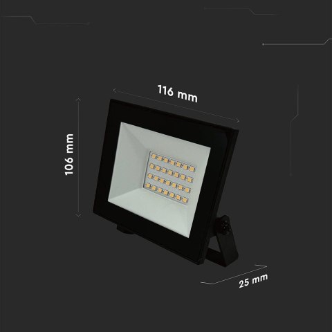 Projektor LED V-TAC 20W LED SMD 4000K Czarny VT-44022 4000K 1510lm