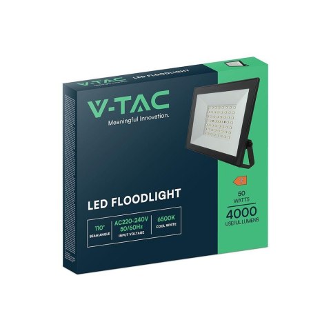 Projektor LED V-TAC 50W LED SMD 4000K Czarny VT-44054 4000K 4000lm