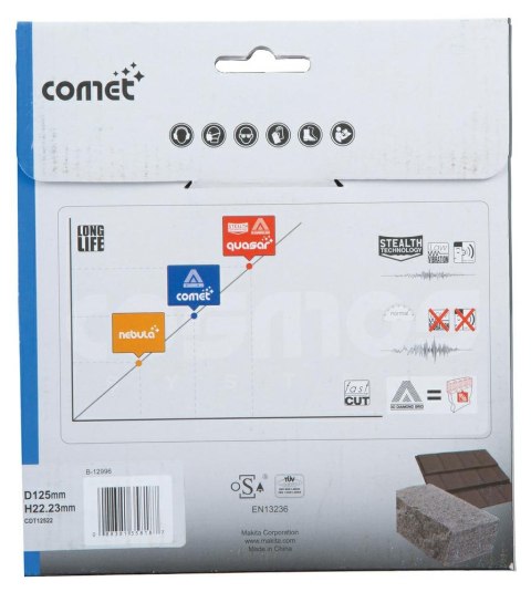 MAKITA TARCZA DIAMENTOWA 125x22,23mm PEŁNA(SUCHO/MOKRO) BETON, CEGŁA, PŁYTKI MAKITA