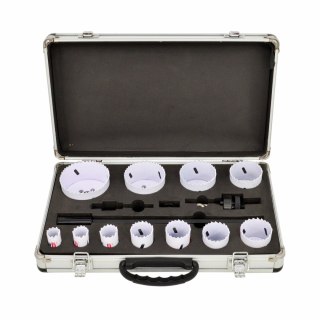AWTOOLS KOMPLET OTWORNIC BIMETALOWYCH W METALOWEJ WALIZCE 15 elem. 19-76mm BLACK LINE AWTOOLS