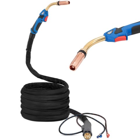 Uchwyt spawalniczy z przewodem do migomatu z chłodzeniem wodnym MIG MAG 5 m x 16 mm2 Uchwyt spawalniczy z przewodem do migomatu z chłodzeniem wodnym MIG MAG 5 m x 16 mm2
