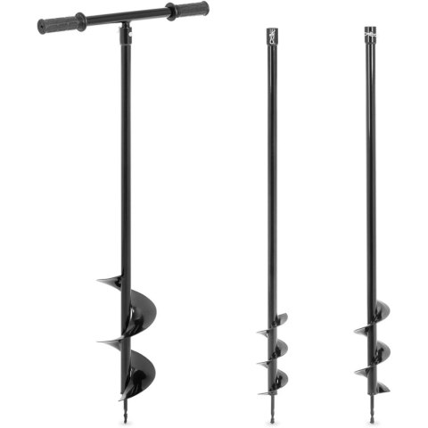 Wiertnica świder ręczny do ziemi 3 wiertła śr. 80 mm 100 mm 150 mm gł. do 100 cm Wiertnica świder ręczny do ziemi 3 wiertła śr. 80 mm 100 mm 150 mm gł. do 100 cm