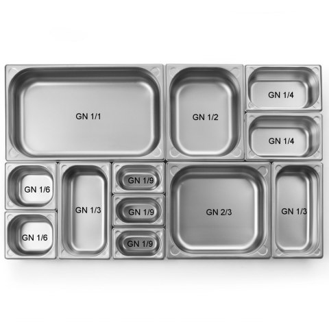 Pojemnik GN 1/9 stalowy Kitchen Line wys. 65 mm - Hendi 806722 Pojemnik GN 1/9 stalowy Kitchen Line wys. 65 mm - Hendi 806722