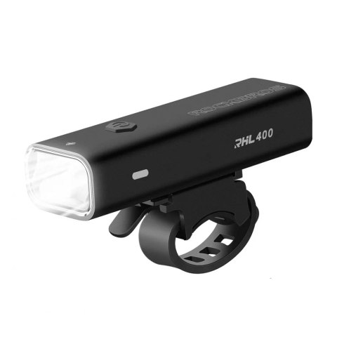 Lampka rowerowa przednia 400lm + kabel micro USB 4 tryby pracy Lampka rowerowa przednia 400lm + kabel micro USB 4 tryby pracy
