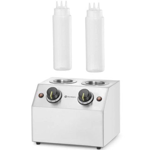 Podgrzewacz elektryczny do sosów butelek podwójny 2 strefy 2x 650 ml 200 W Podgrzewacz elektryczny do sosów butelek podwójny 2 strefy 2x 650 ml 200 W