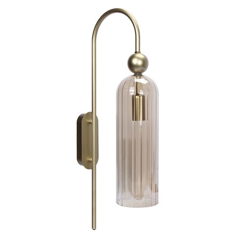 Lampa Dekoracyjna Ścienna Kinkiet Szklana AM204 1xE14 Złota Regina Lampa Dekoracyjna Ścienna Kinkiet Szklana AM204 1xE14 Złota Regina