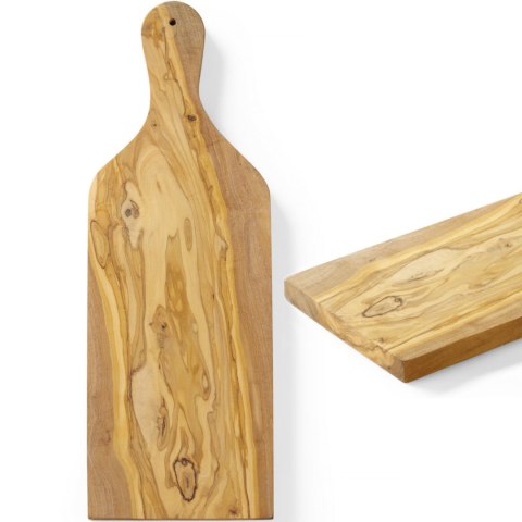 Deska do serwowania z drewna oliwnego z uchwytem 400 x 140 x 18 mm - Hendi 505250 Deska do serwowania z drewna oliwnego z uchwytem 400 x 140 x 18 mm - Hendi 505250