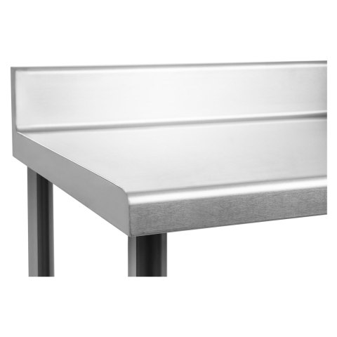 Stół do kuchni blat roboczy ze stali nierdzewnej z rantem i dolną półką 120x60cm Stół do kuchni blat roboczy ze stali nierdzewnej z rantem i dolną półką 120x60cm