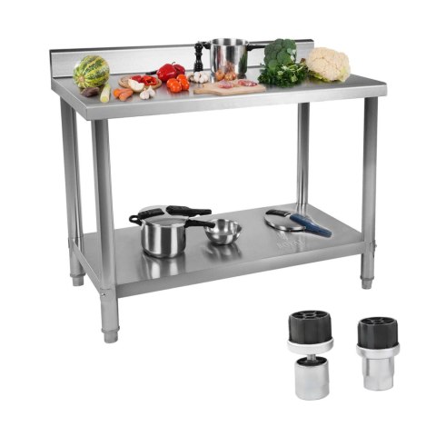 Stół blat roboczy gastronomiczny przyścienny z rantem Stal nierdzewna 100x70cm Stół blat roboczy gastronomiczny przyścienny z rantem Stal nierdzewna 100x70cm