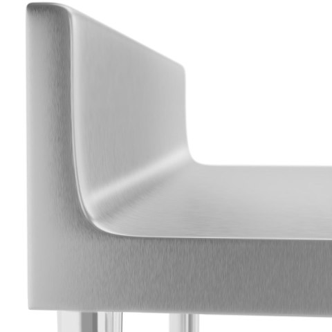 Stół blat roboczy stalowy nierdzewny przyścienny z rantem i półką 90x60cm Stół blat roboczy stalowy nierdzewny przyścienny z rantem i półką 90x60cm