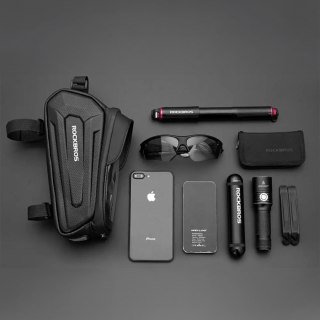 Sakwa rowerowa na ramę pancerna z kieszonką na telefon nawigację 1.7l - czarna