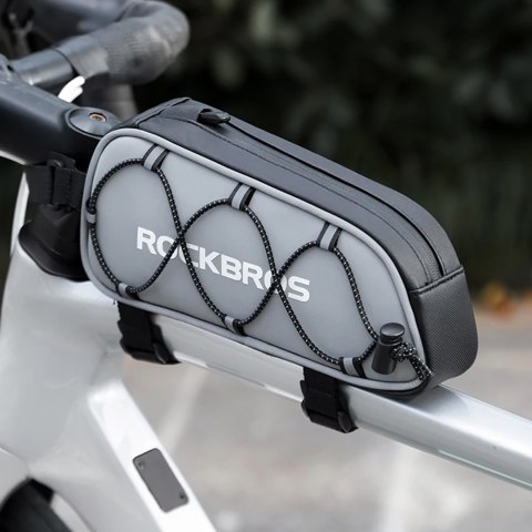 Torba sakwa rowerowa mocowana na ramę 0.9l - srebrna