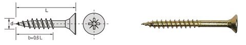 WKRĘT DO DREWNA OCYNK ŻÓŁTY 4.0*60/34MM UN WKRĘT DO DREWNA OCYNK ŻÓŁTY 4.0*60/34MM UN