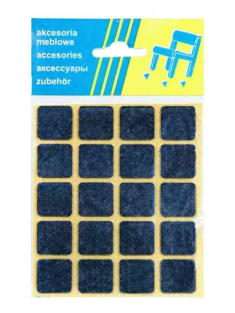 PODKŁADKA FILCOWA BLISTER BRĄZOWA 20*20MM - 20SZT UN PODKŁADKA FILCOWA BLISTER BRĄZOWA 20*20MM - 20SZT UN