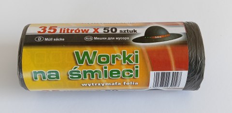 WORKI NA ŚMIECI 35L 50*60HD CZARNE 50 SZTUK UN WORKI NA ŚMIECI 35L 50*60HD CZARNE 50 SZTUK UN