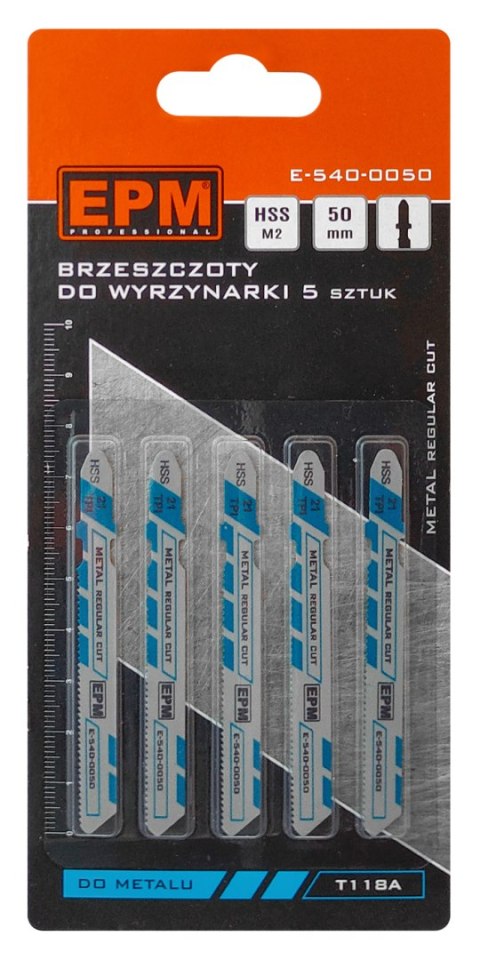 BRZESZCZOT DO WYRZYNARKI 51MM 21TPI METAL T118A 5 SZTUK EPM BRZESZCZOT DO WYRZYNARKI 51MM 21TPI METAL T118A 5 SZTUK EPM