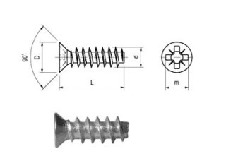 EUROWKRĘT STOŻKOWY OCYNKOWANY 6.3*13MM UN