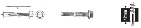 WKRĘT SAMOWIERTNY Z ŁBEM SZEŚCIOKĄTNYM 5.5*32MM 12MM UN WKRĘT SAMOWIERTNY Z ŁBEM SZEŚCIOKĄTNYM 5.5*32MM 12MM UN