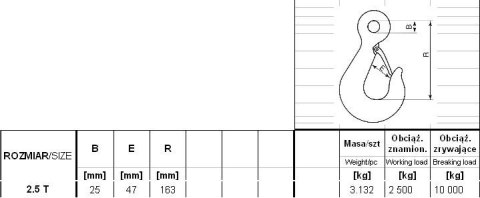 HAK Z ZABEZPIECZENIEM DIN 689 2500KG GM-HZ UN HAK Z ZABEZPIECZENIEM DIN 689 2500KG GM-HZ UN
