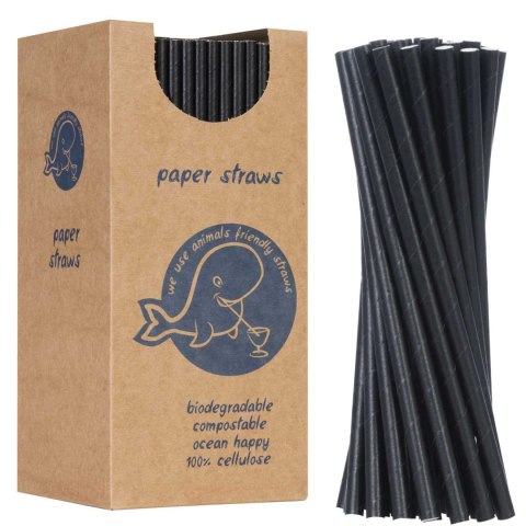 Słomki papierowe BIO ekologiczne PAPER STRAWS 6/205mm - czarne 250szt. Słomki papierowe BIO ekologiczne PAPER STRAWS 6/205mm - czarne 250szt.