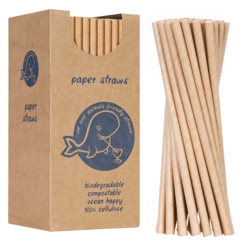 Słomki papierowe BIO ekologiczne PAPER STRAWS grube 8/205mm - brązowe 160szt. Słomki papierowe BIO ekologiczne PAPER STRAWS grube 8/205mm - brązowe 160szt.