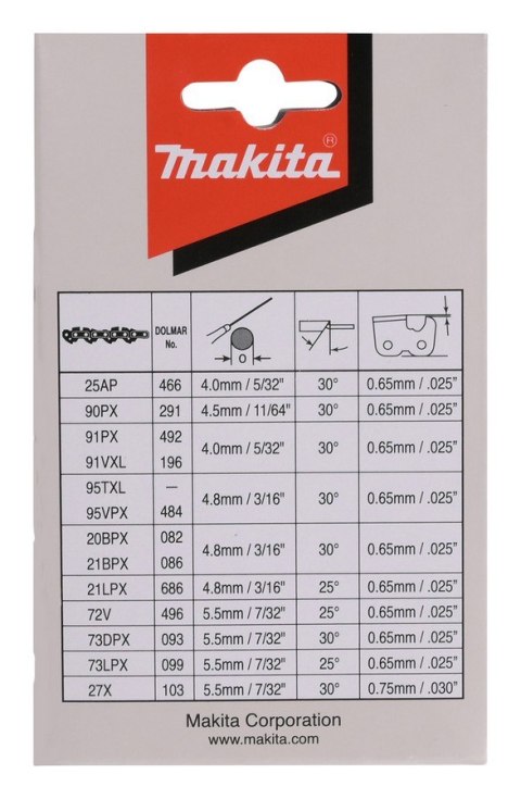 ŁAŃCUCH TNĄCY 35CM PODZIAŁKA 3/8'' SZER. ROWKA 1.1MM MAKITA ŁAŃCUCH TNĄCY 35CM PODZIAŁKA 3/8'' SZER. ROWKA 1.1MM MAKITA