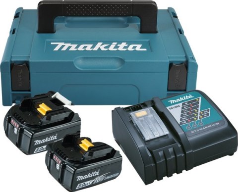 ZESTAW ZASILAJĄCY 18V MAKPAC 2*5.0AH BL1850B+DC18RC MAKITA ZESTAW ZASILAJĄCY 18V MAKPAC 2*5.0AH BL1850B+DC18RC MAKITA